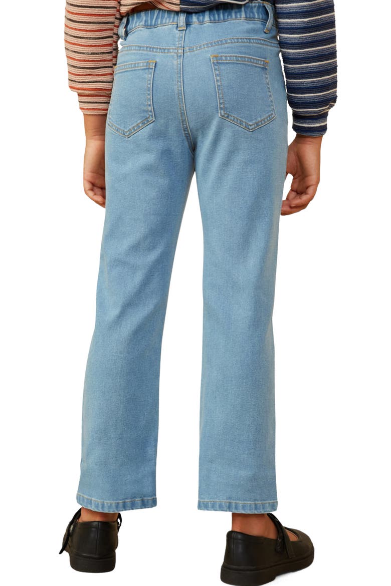 Kids' Frayed Seam Straight Leg Jeans, Alternate, color, LIGHT DENIM