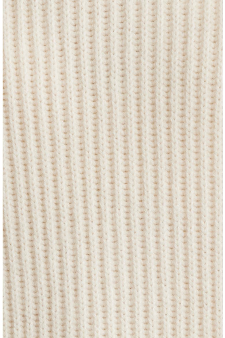 Foclore Long Sleeve Virgin Wool & Cashmere Turtleneck Sweater Dress, Alternate, color, OPEN WHT