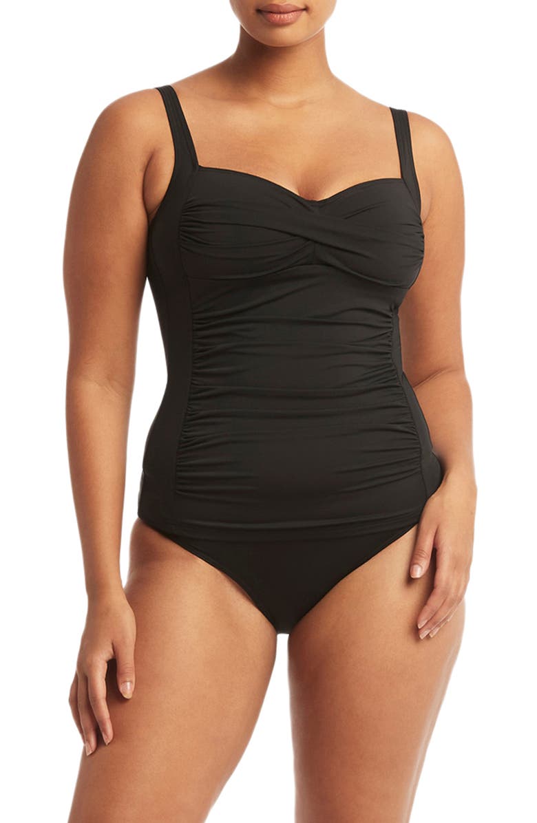 Sea Level Twist Front Multifit Tankini Top, Main, color,