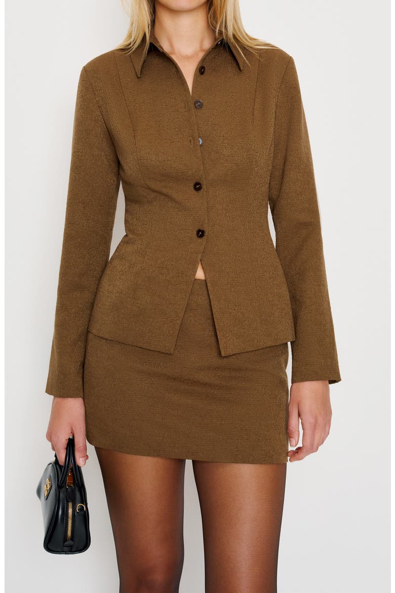 Chloe Long Sleeve Top & Miniskirt Set, Alternate, color, CHESTNUT