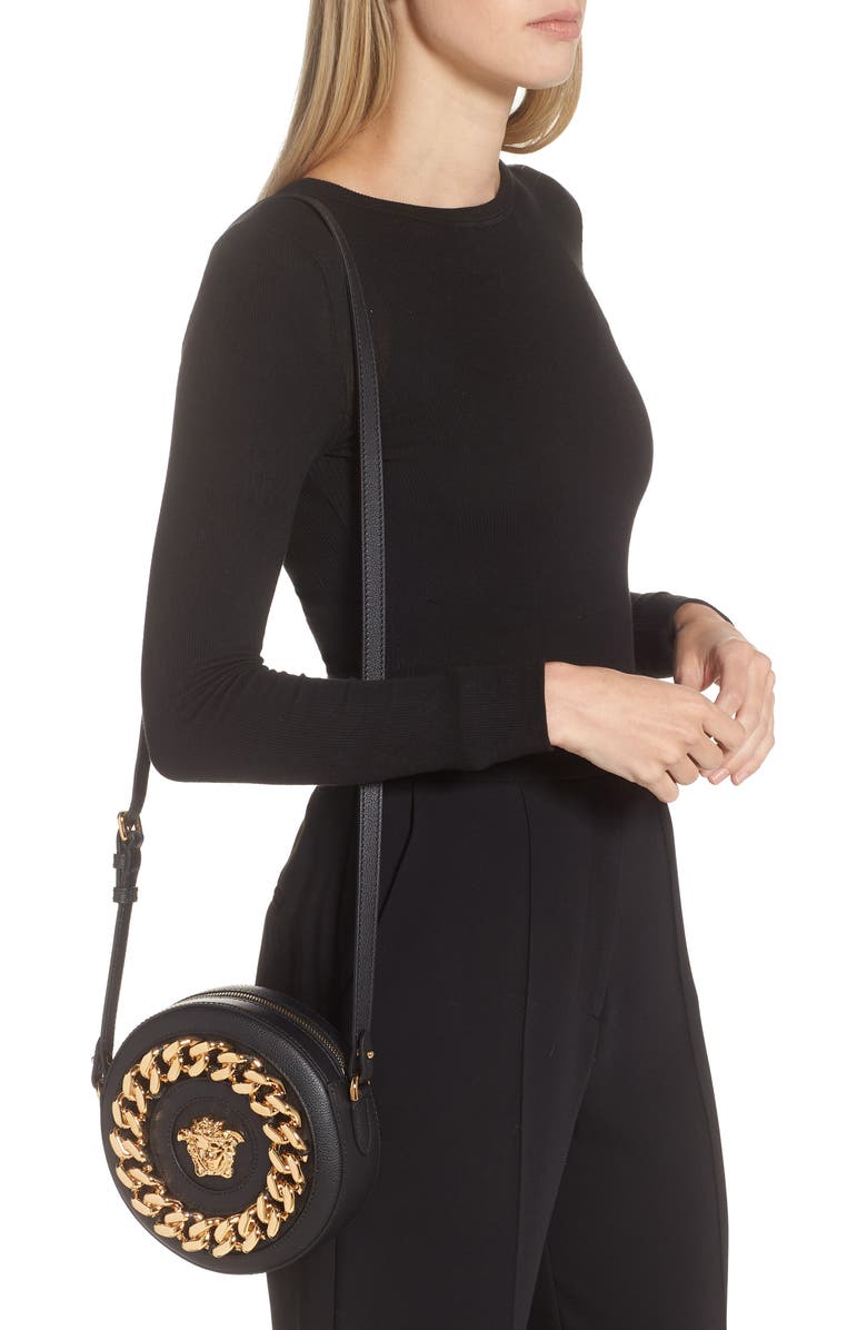 Versace Medusa Chain Round Crossbody Camera Bag, Alternate, color,