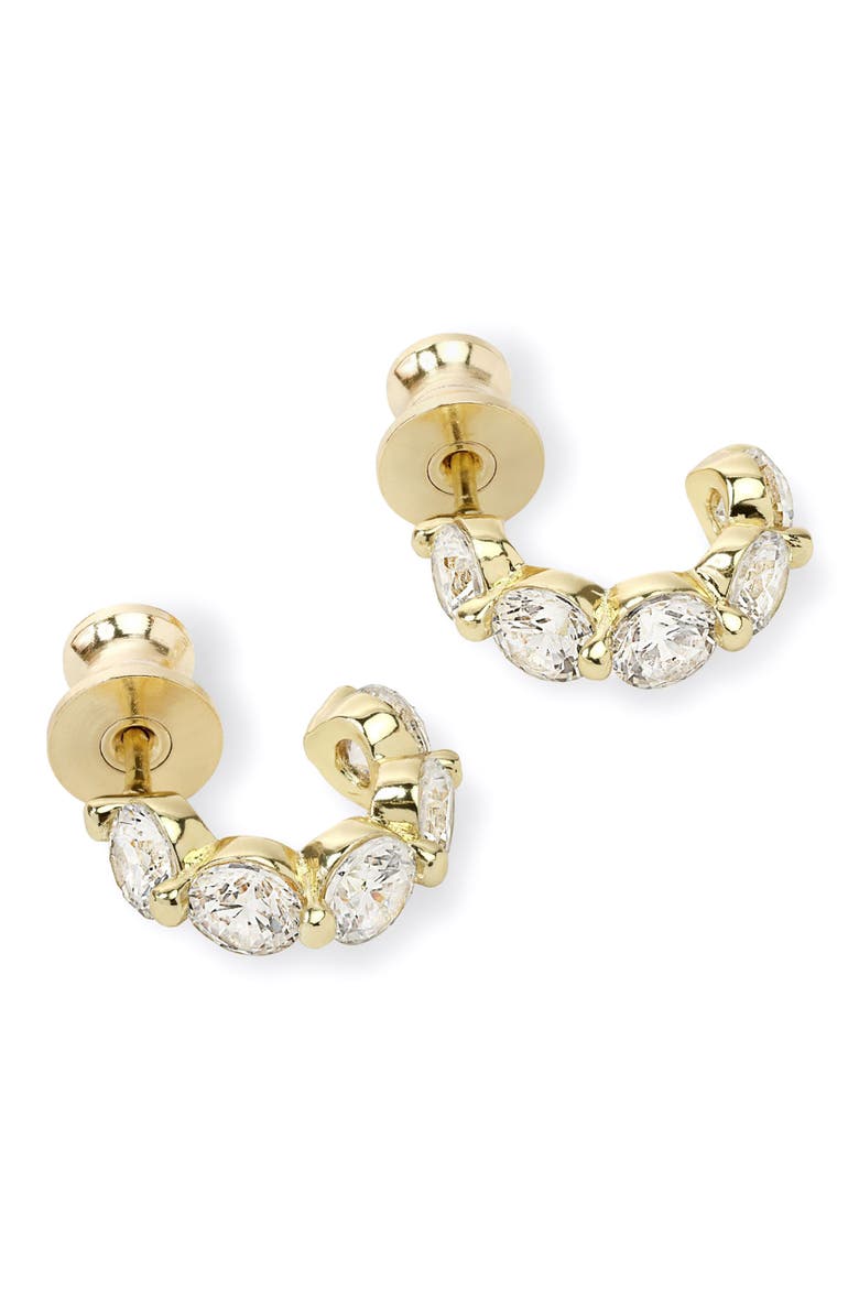 Mama She's an Icon Huggie Hoop Earrings, Alternate, color, GOLD-WHITE
