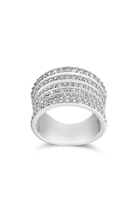 Cubic Zirconia Multi-Row Band Ring