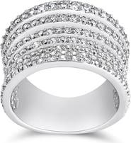 Sterling Forever Cubic Zirconia Multi-Row Band Ring