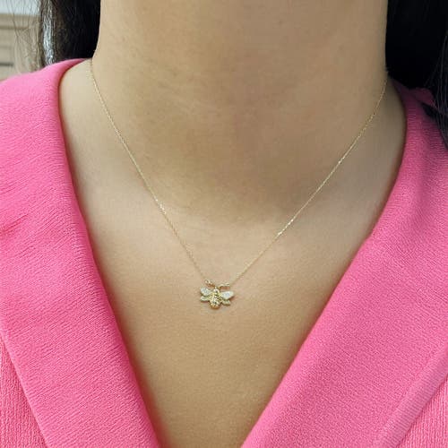 The Lovery Fine Jewelry Diamond Bee Necklace In Gold