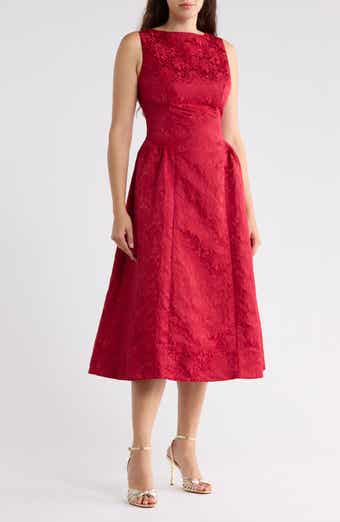 Jacquard Fit & Flare Midi Dress