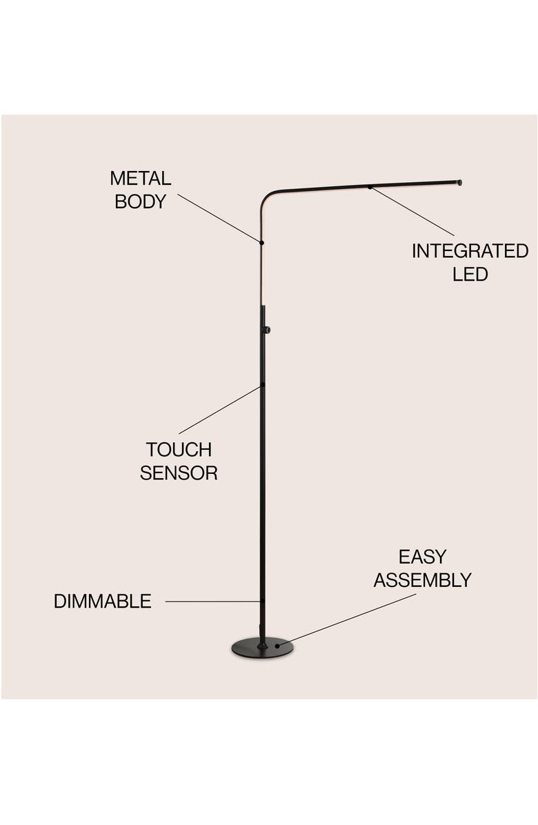 JONATHAN Y Natalie 63" LED Integrated Floor Lamp, Alternate, color,