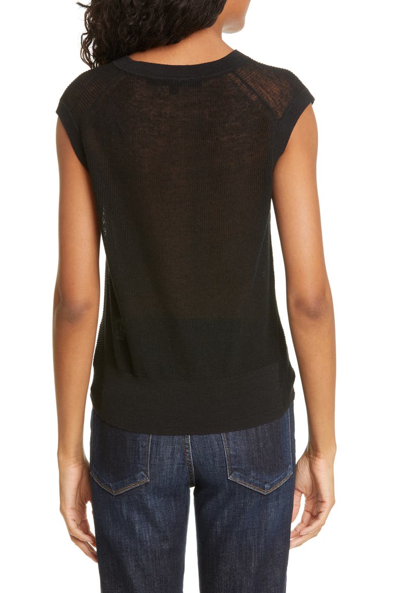 Kellen Linen Blend Tank, Alternate, color, BLACK