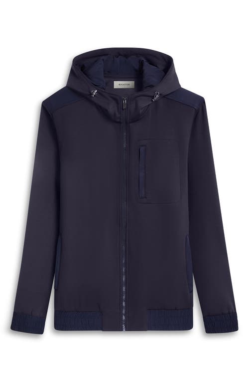 Bugatchi Hooded Long Sleeve Knit Top In Blue