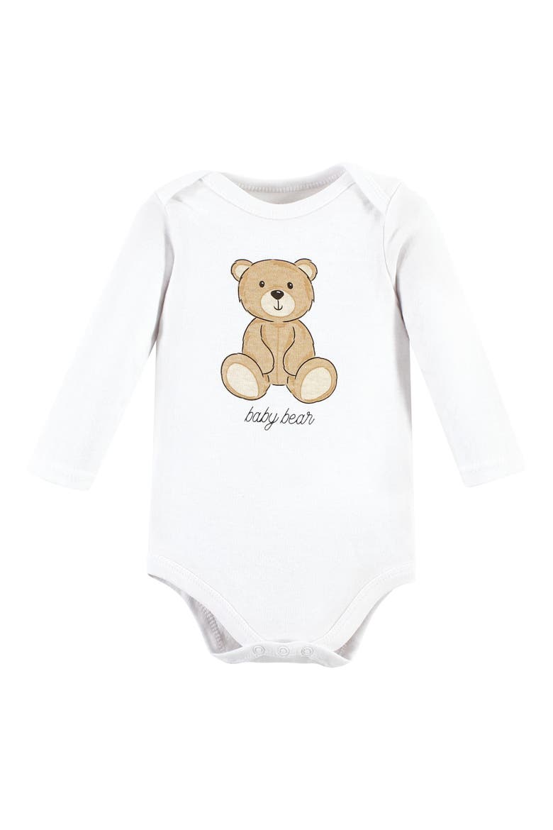 Everyday Long-sleeve Cotton All-in-ones, Alternate, color, Teddy Bears 3-Pack