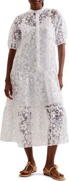 Ted Baker London Claarey Floral Motif Midi Dress