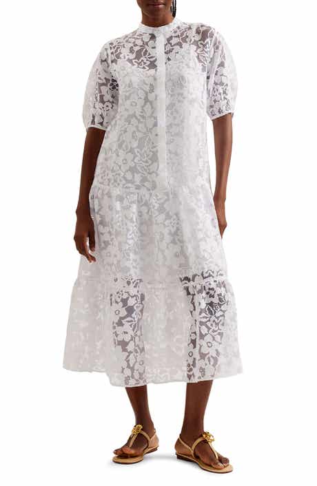 Claarey Floral Motif Midi Dress