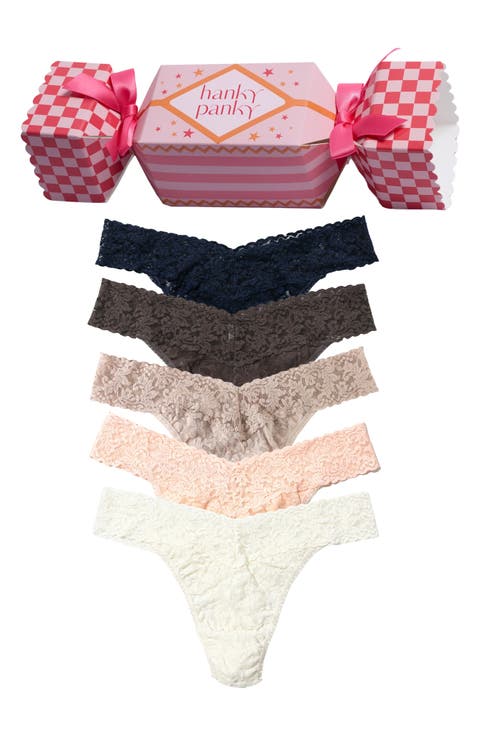 Holiday Cracker Assorted 5-Pack Original Rise Thongs