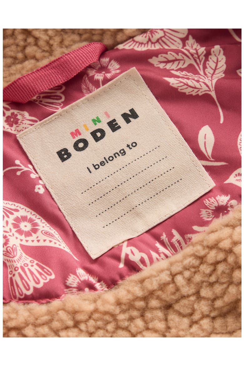 Kids' Quilted Borg Padded Jacket, Alternate, color, WINTER BLUSH FLORAL BIRD