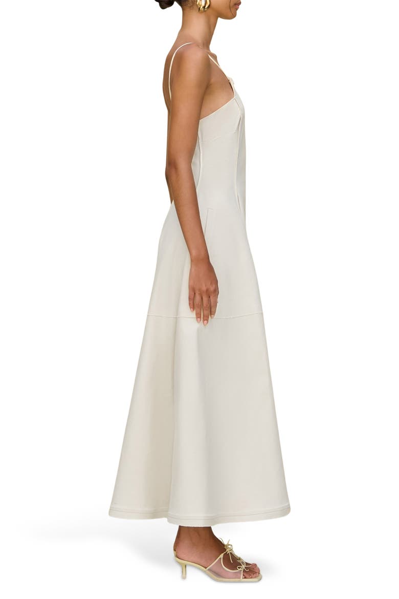 Maka Stretch Cotton Maxi Cocktail Dress, Alternate, color, OFF WHITE
