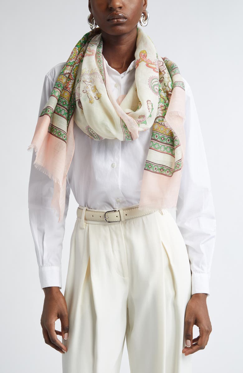 Etro Nabucco Paisley Modal Blend Scarf, Alternate, color,