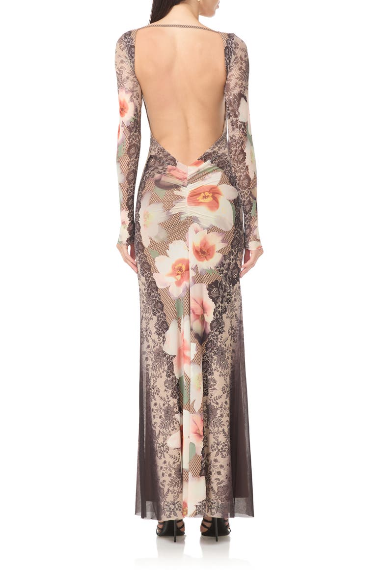 Talmo Long Sleeve Maxi Dress, Alternate, color, LACE FLORAL MIX