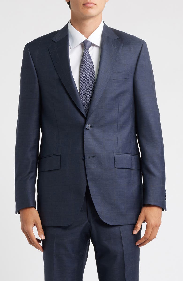 Peter Millar Flynn Classic Fit Navy Windowpane Check Wool Suit, Alternate, color, Navy