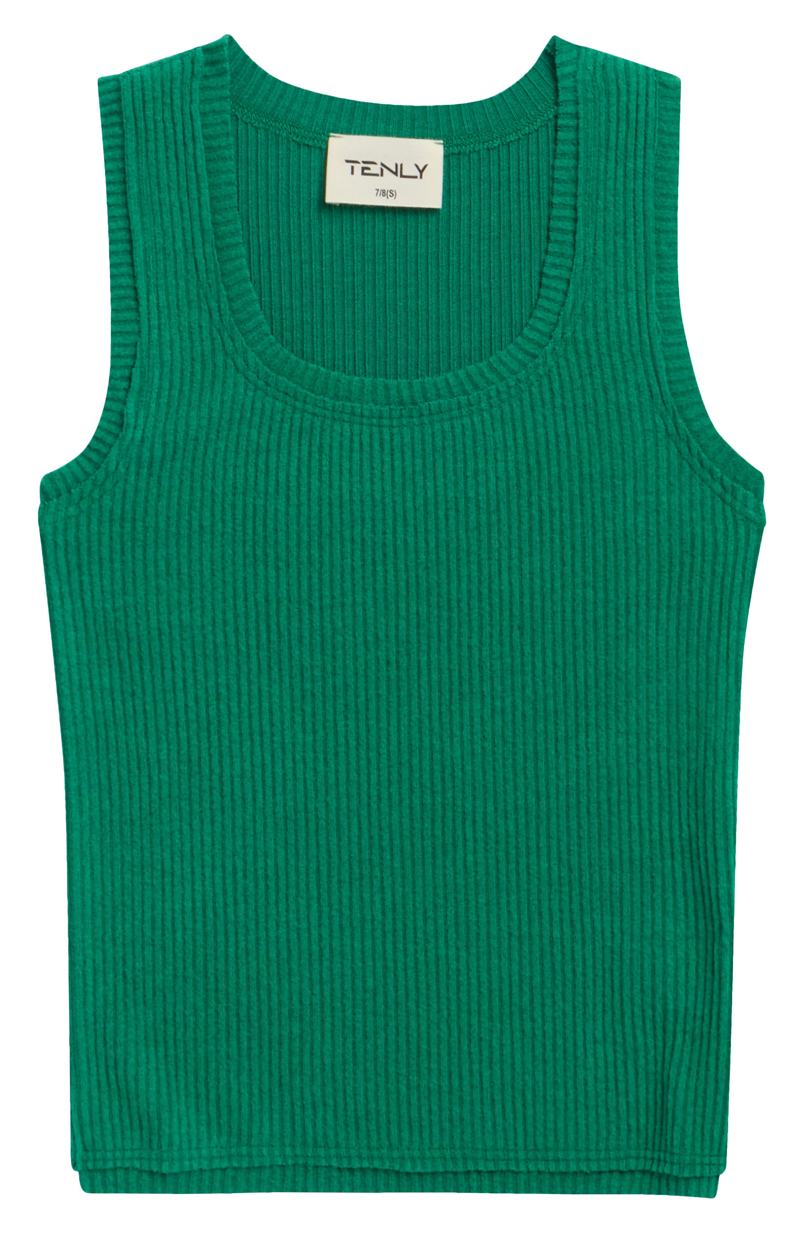 Tenly Kids' Hacci Rib Tank In Green