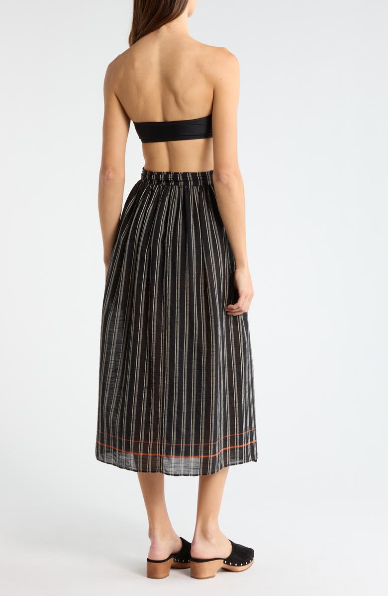 Ulla Johnson Suri Stripe Cover-Up Skirt, Alternate, color, Noir Stripe