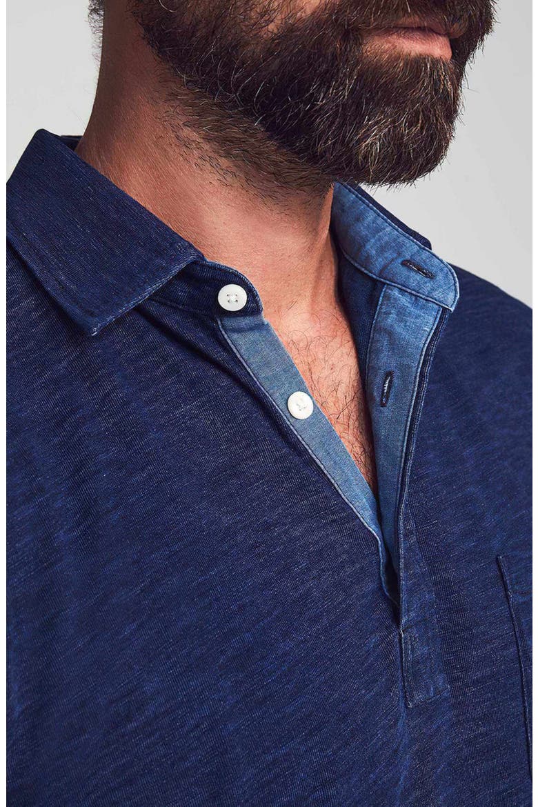 Cotton Polo, Alternate, color, DARK INDIGO WASH