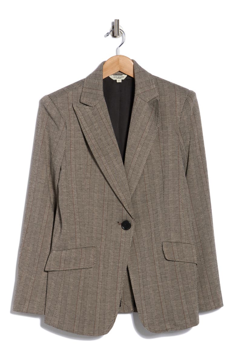 Houndstooth Knit Blazer, Alternate, color, BLACK/ CAMEL/ RUST HERRINGBONE