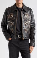 AMIRI Floral Leather Blouson Jacket
