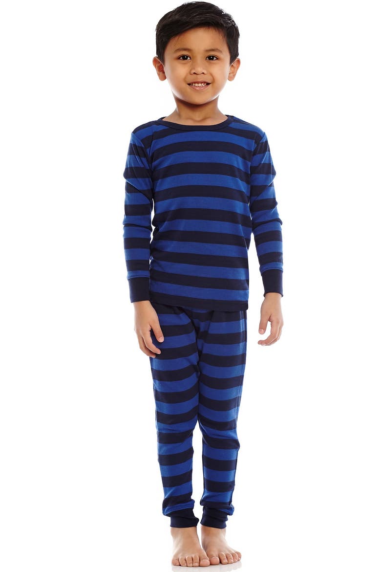 Cotton Two-Piece Pajamas, Stripes, Solids & Tie Dye, Alternate, color, MULTI