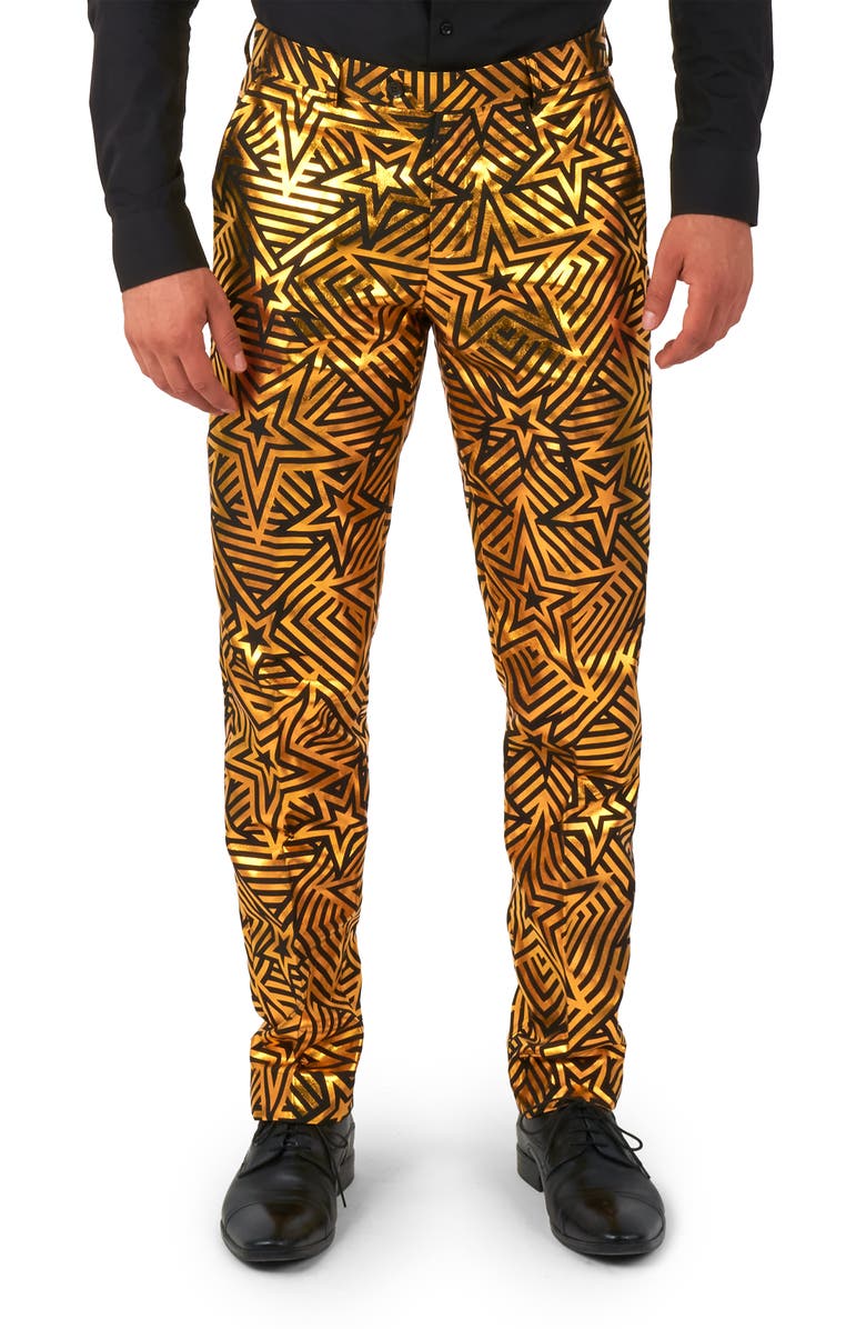 OppoSuits Golden Geo Star 3-Piece Tuxedo Set, Alternate, color,