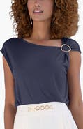 LASCANA Women's Asymmetrical Ring Detail Top