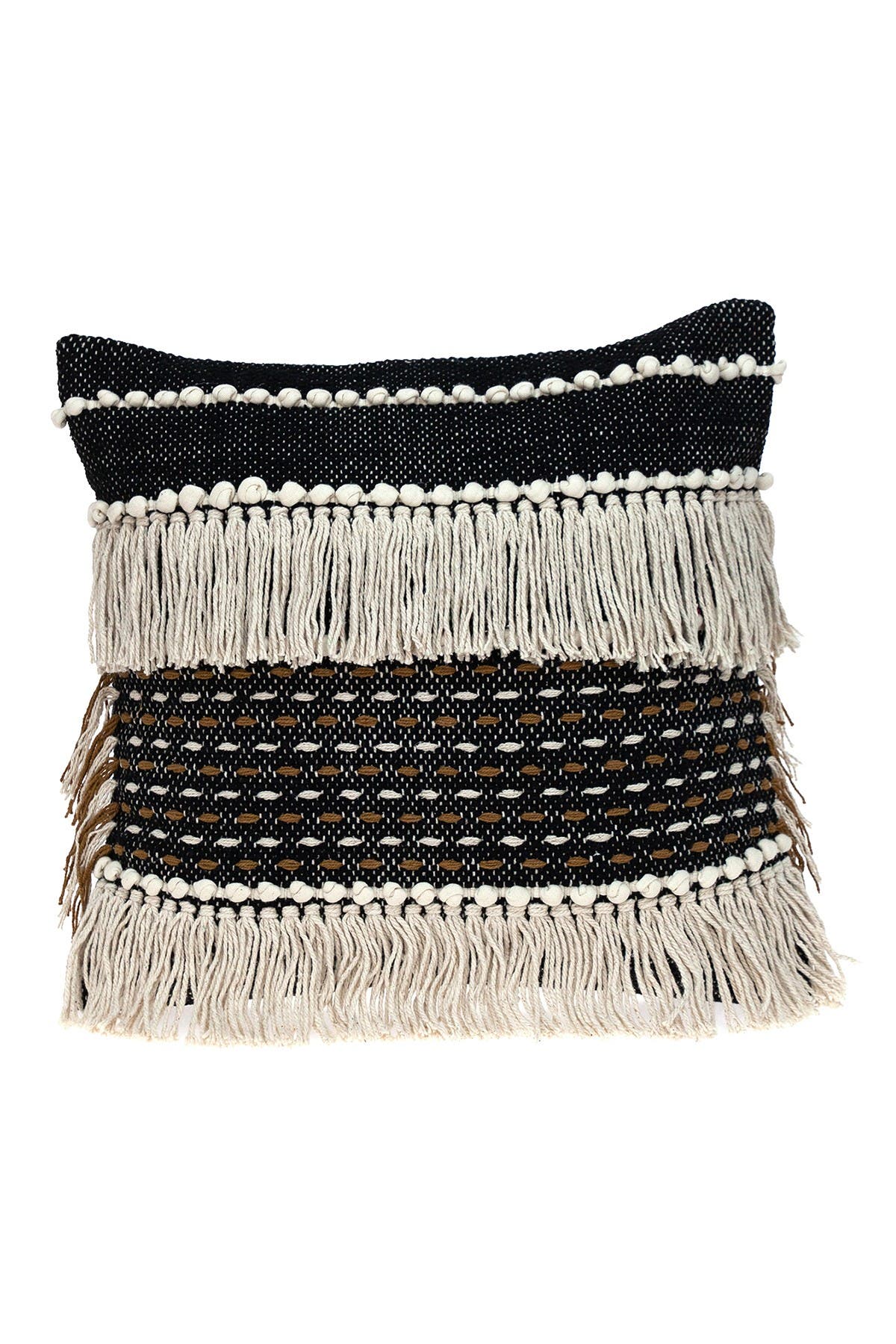 PARKLAND COLLECTION Marley Transitional Black Throw Pillow