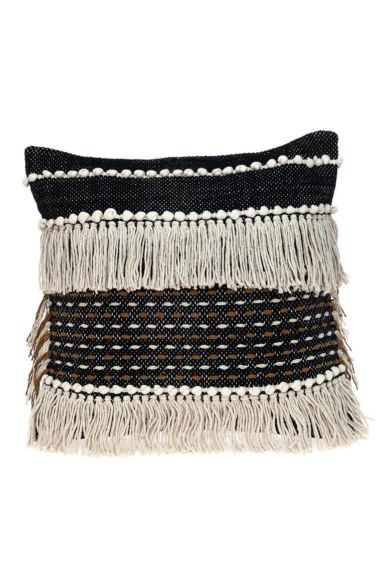 Marley Transitional Black Throw Pillow, Main, color, BLACK