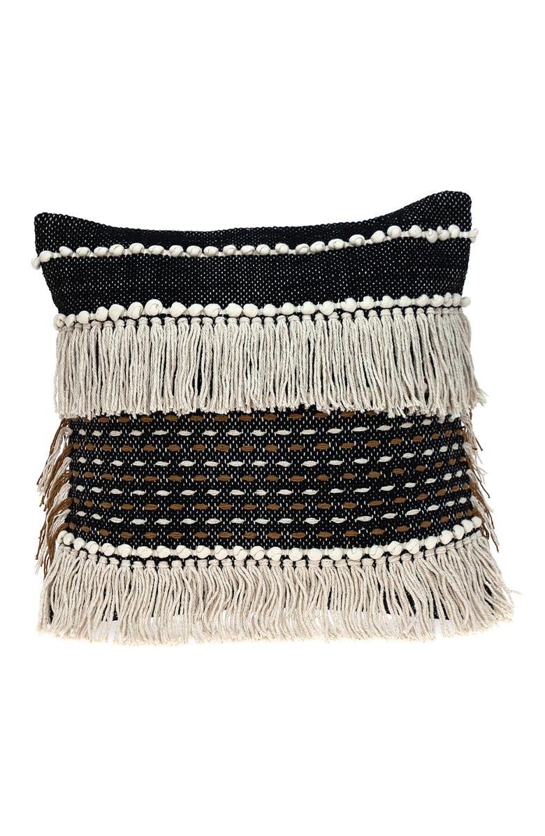 PARKLAND COLLECTION Marley Transitional Black Throw Pillow, Main, color, Black