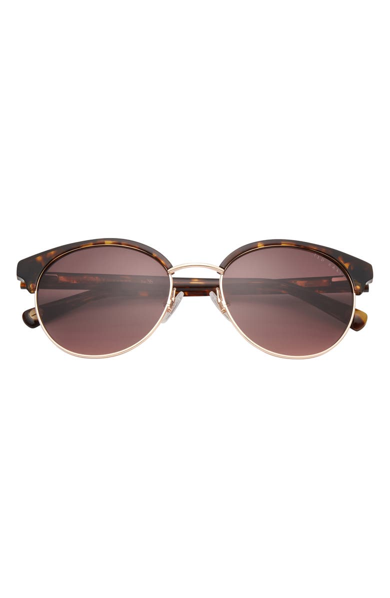Ted Baker London 54mm Round Sunglasses, Main, color, Tortoise