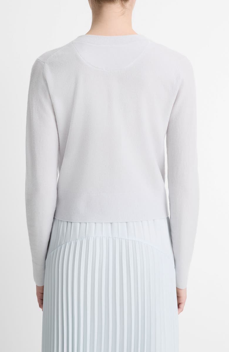 Vince Tipped Half Moon Cardigan, Alternate, color, Opal Grey/ Optic White