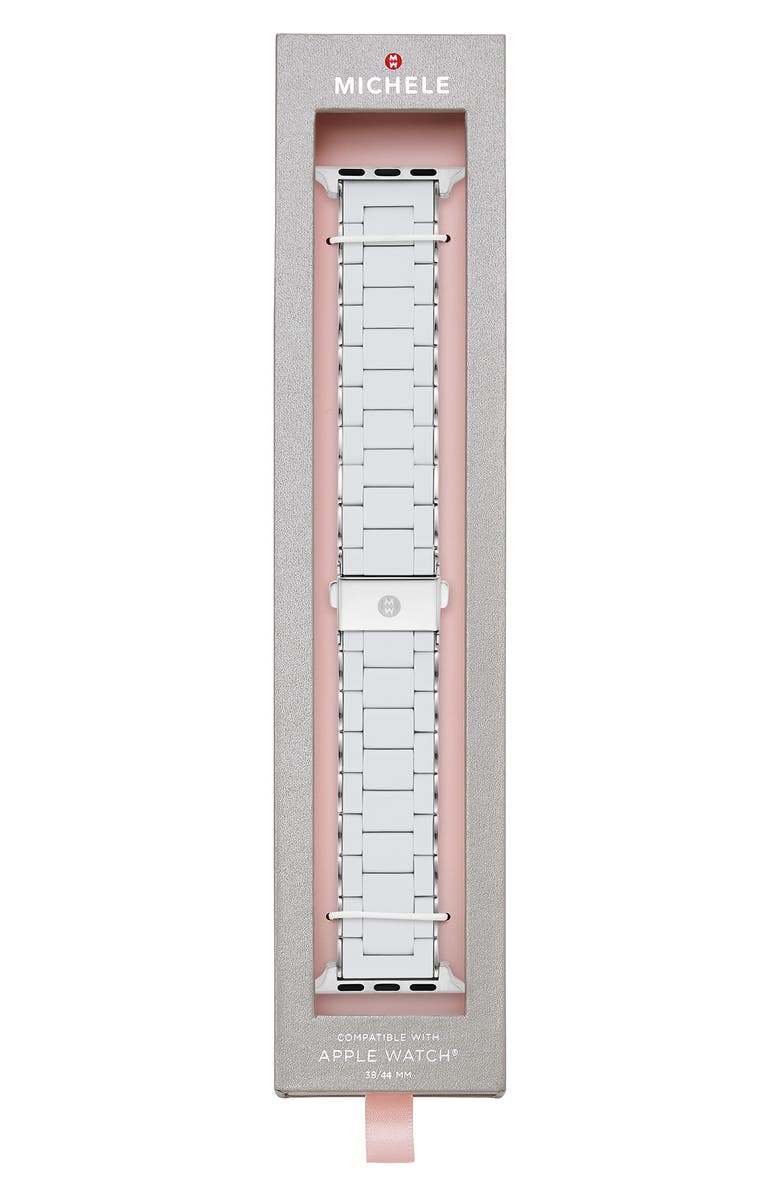 MICHELE Silicone Apple Watch<sup>®</sup> Watchband, Alternate, color, Gray / Silver