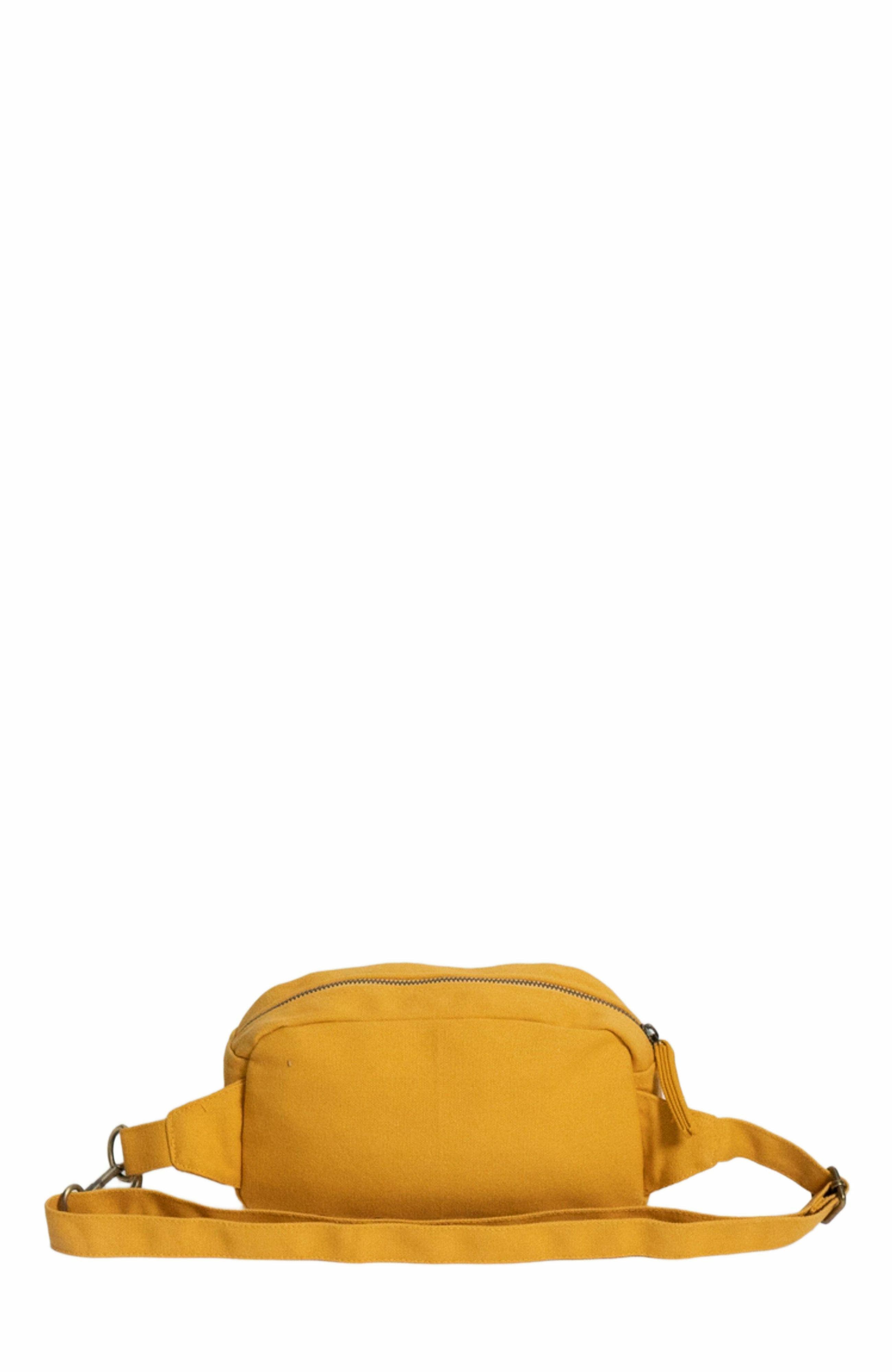 Organic Cotton Sling Belt Bag, Alternate, color, Mustard Yellow