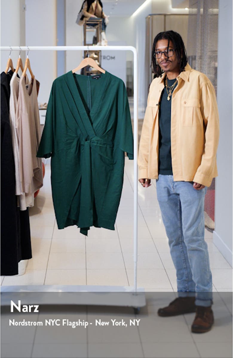 Tie Waist Cotton Blend Minidress, sales video thumbnail