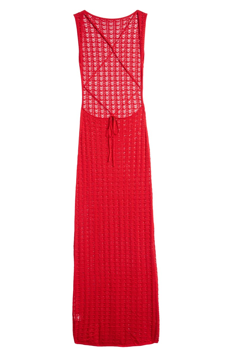 Mistress Rocks Pointelle Knit Cover-Up Maxi Dress, Alternate, color,
