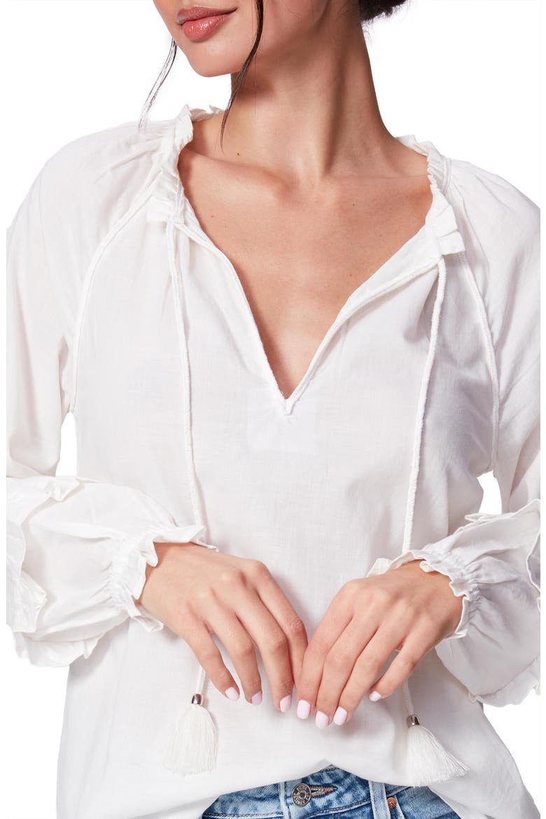 Tailynn Ruffle Blouse, Alternate, color, WHITE