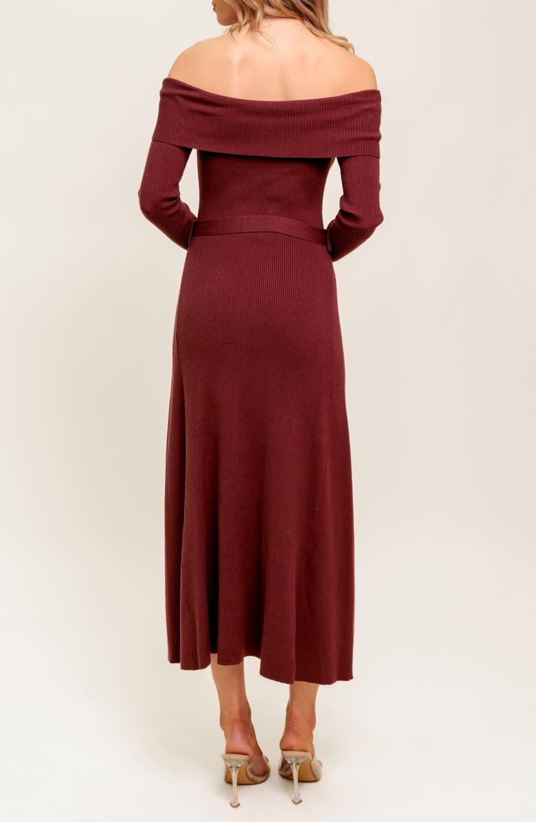 FLYING TOMATO Off the Shoulder Long Sleeve Sweater Dress, Alternate, color,