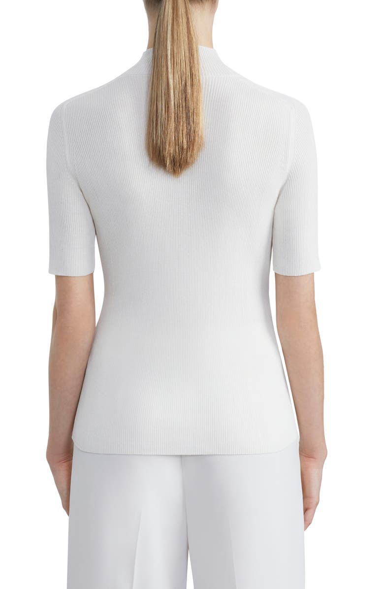 Lafayette 148 New York Mock Neck Short Sleeve Rib Sweater, Alternate, color,