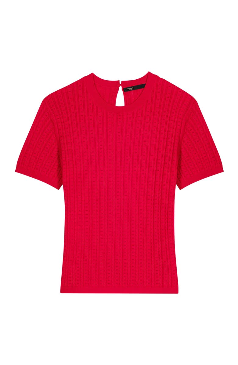 maje Round-neck sweater, Alternate, color, Red