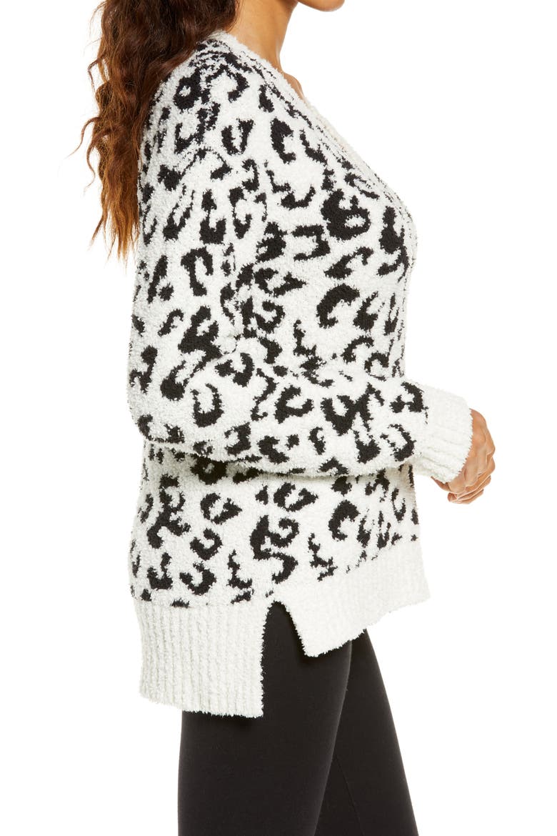UGG Cecilia V-Neck Sweater, Alternate, color, SNOW LEOPARD