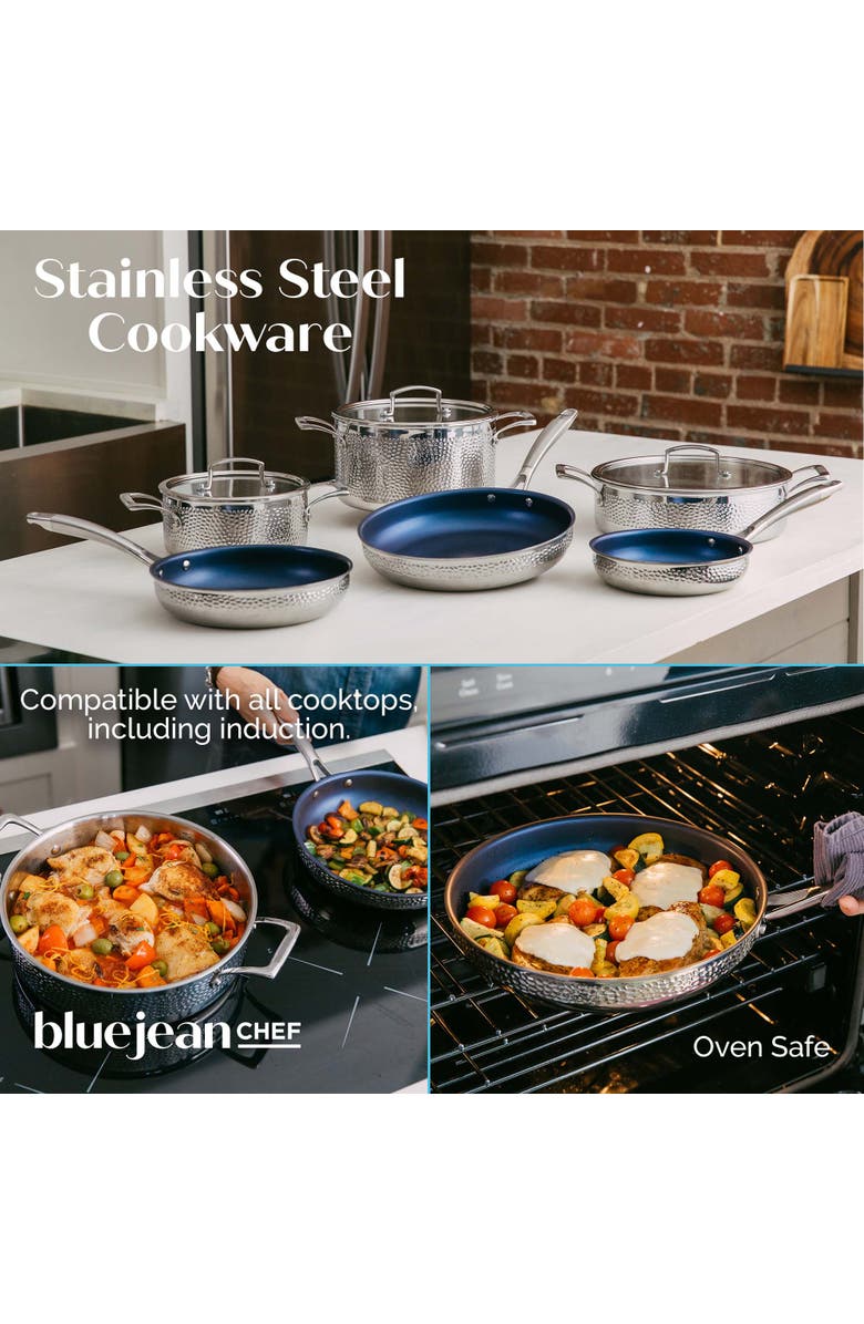 Blue Jean Chef 9-Piece Stainless Steel Cookware Set, Alternate, color, Silver