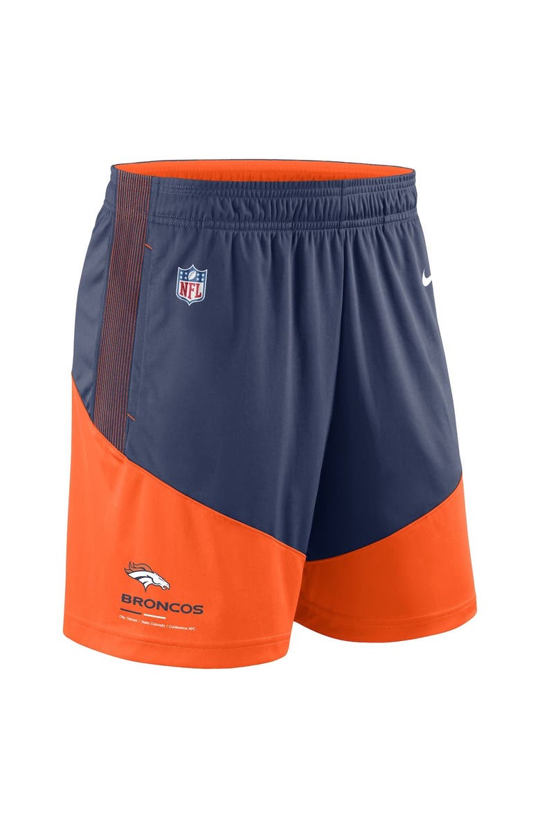 Nike Men's Nike Navy/Orange Denver Broncos Sideline Primary Lockup Performance Shorts, Alternate, color, 