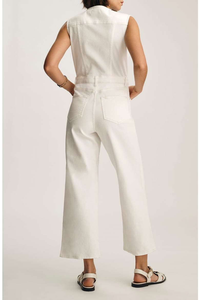 Nilly Sleeveless Denim Jumpsuit, Alternate, color, OFF WHITE DENIM