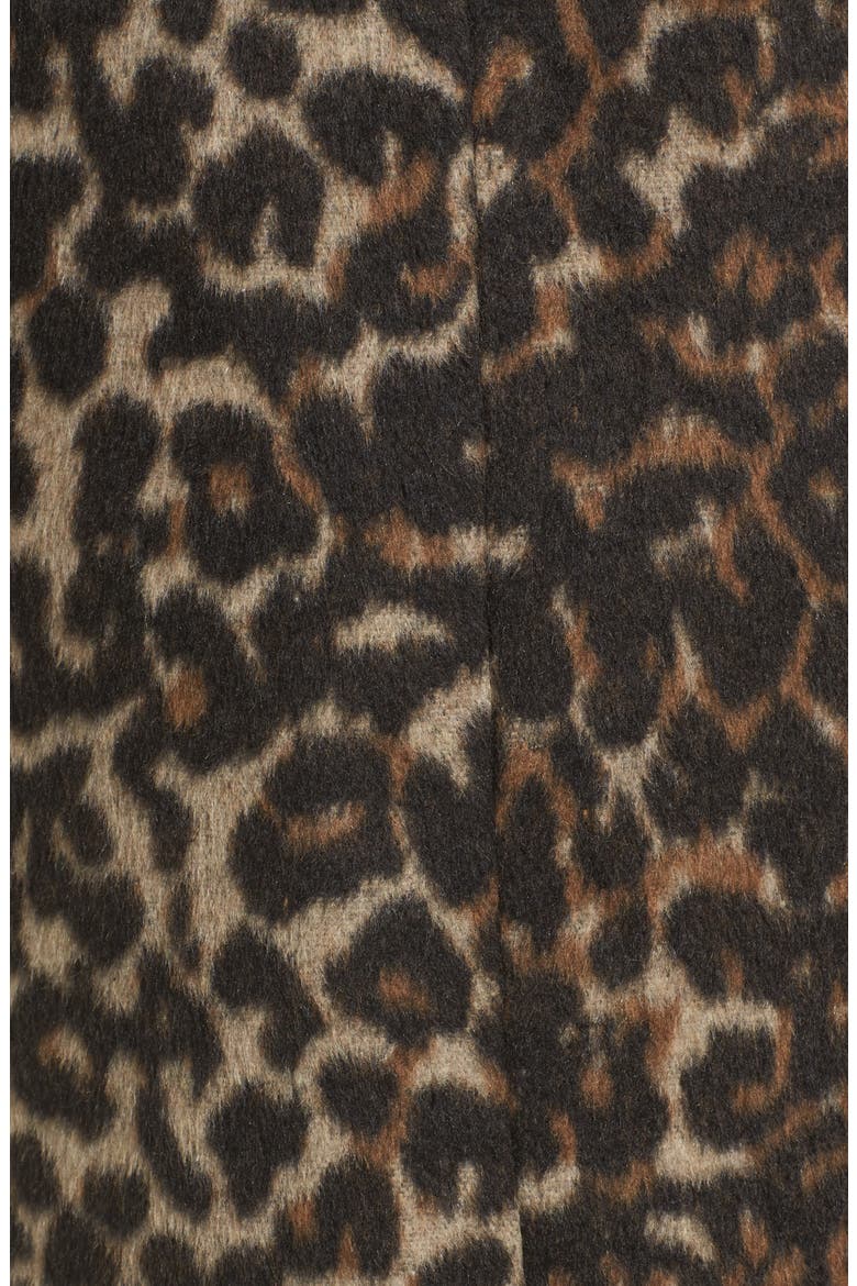 Longline Leopard Print Coat, Alternate, color, BLACK LEOPARD