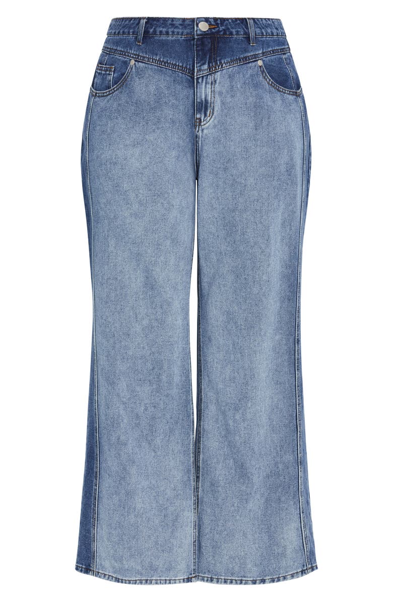 City Chic Raegan High Waist Straight Leg Jeans, Alternate, color, Two Tone