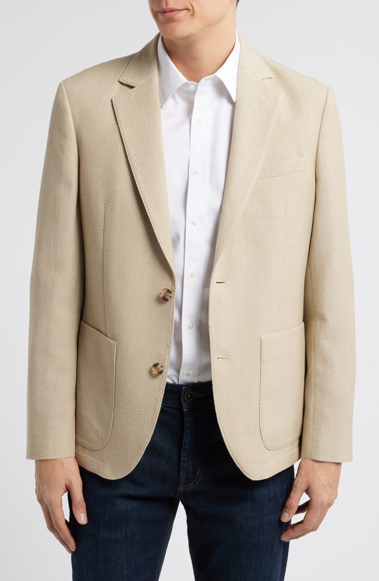 Nordstrom Henrik Trim Fit Italian Wool Blend Jacket, Main, color, Tan Brummell Weave
